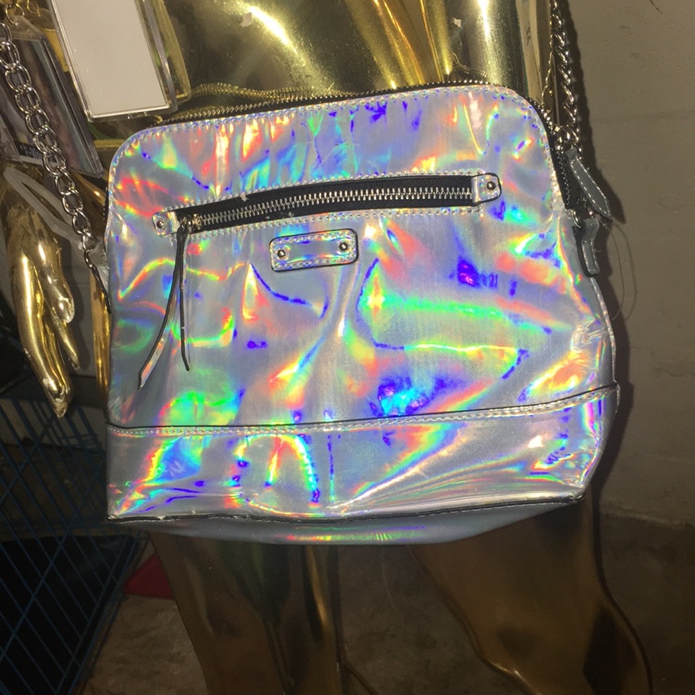 Holographic cross body purse bag